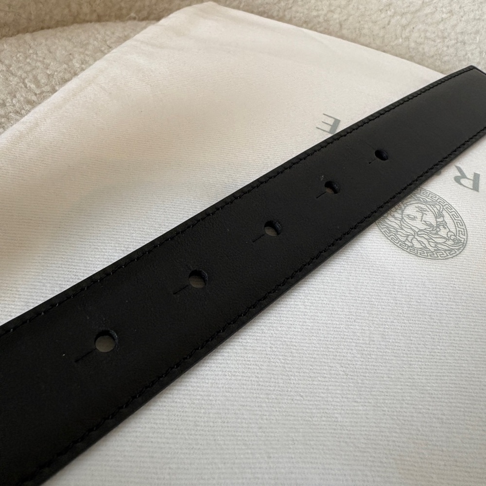 Versace Black Leather Belt Bag Silver Medusa 80 cm - Picture 4 of 4